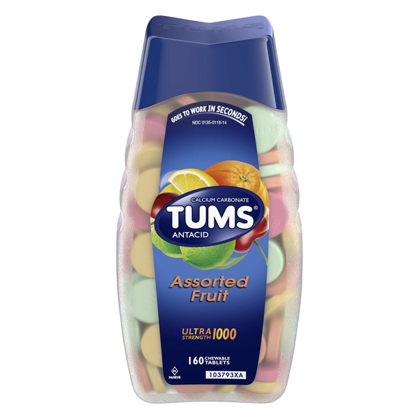 TUMS Antacid Assorted Fruit Ultra Strength 1000 Chewable Tablets