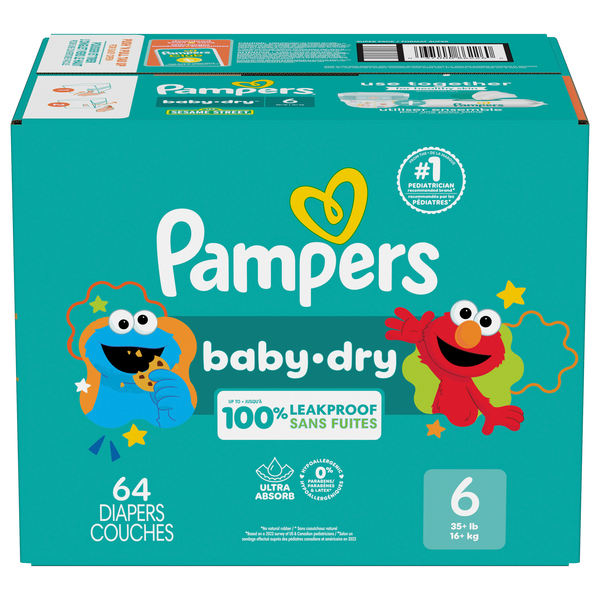 Pampers Baby Dry Size 6 Baby Diapers 35+ lb