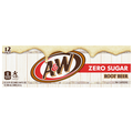 A&W Zero Sugar Root Beer Soda Caffeine Free - 12 pk