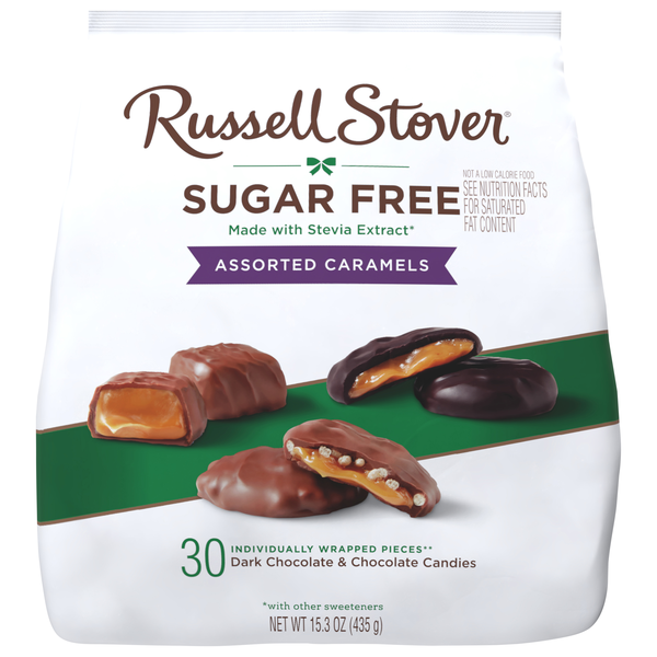 Russell Stover Sugar Free Assorted Caramels in Chocolate Candy