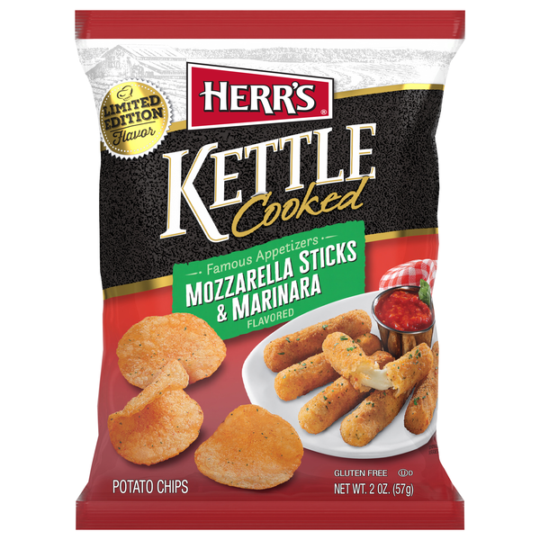 Herr's Gluten Free Mozzarella Sticks & Marinara Kettle Cooked Potato Chips