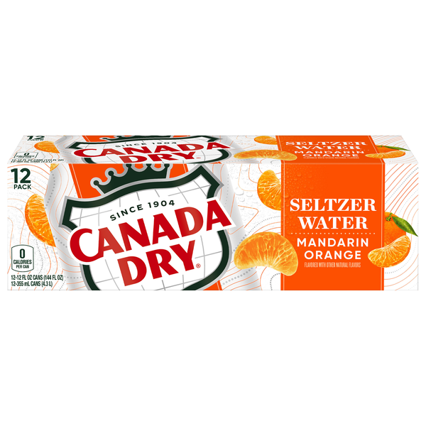 Canada Dry Mandarin Orange Sparkling Seltzer Water - 12 pk