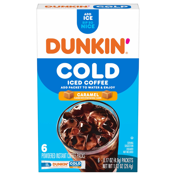 Dunkin' Caramel Cold Powdered Coffee Instant Packets
