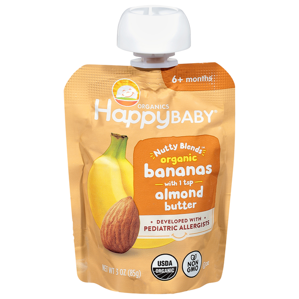 Happy Baby Organics Nutty Blends Baby Food Bananas with Almond Butter