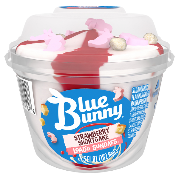 Blue Bunny Load'd Sundaes Strawberry Shortcake Frozen Dairy Dessert
