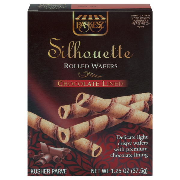 Badatz Paskesz Silhouette Chocolate Lined Rolled Wafer Cookies