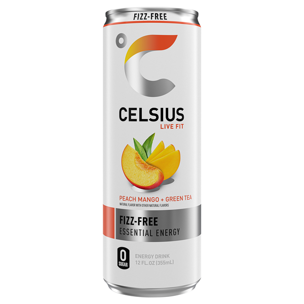 Celsius Live Fit Peach Mango + Green Tea Energy Drink