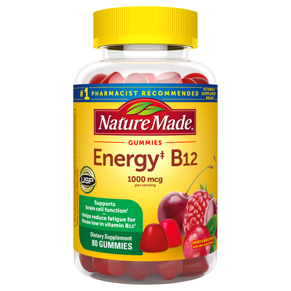 Nature Made Energy B12 1000 mcg Dietary Supplement Gummies Cherry/Berry