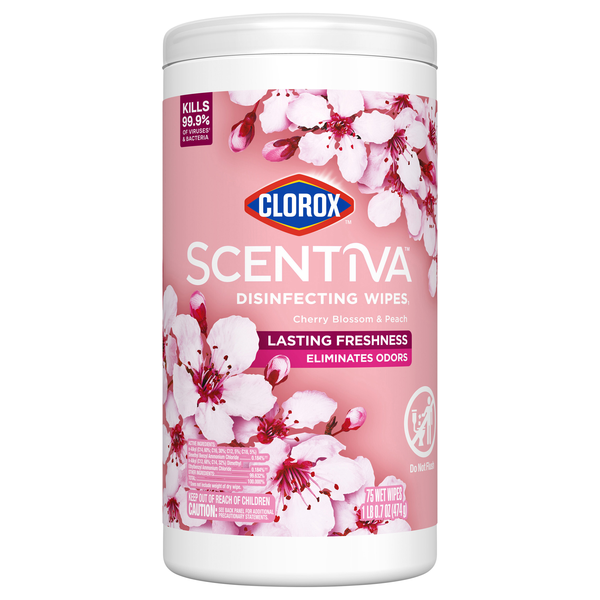Clorox Scentiva Cherry Blossom & Peach Disinfecting Wipes