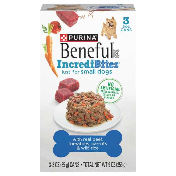 Purina Beneful IncrediBites Small Dog Beef/Rice Adult Wet Dog Food - 3 ct