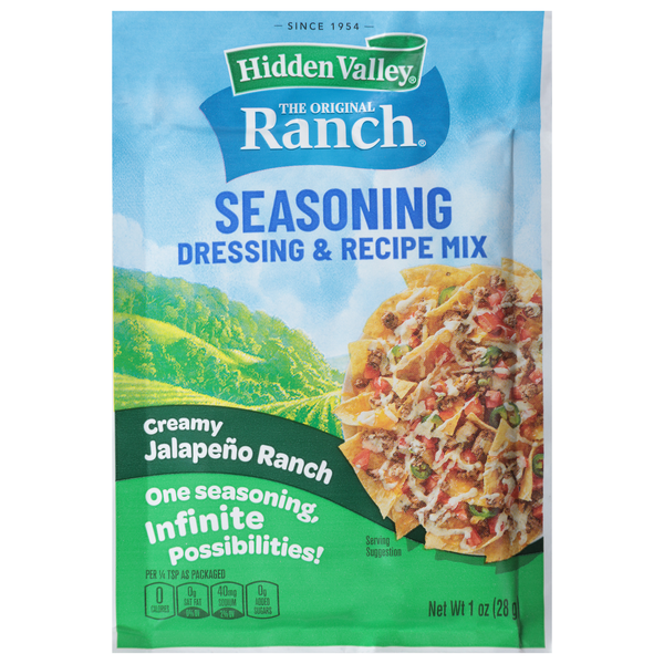 Hidden Valley Creamy Jalapeno Ranch Seasoning Dressing & Recipe Mix Packet