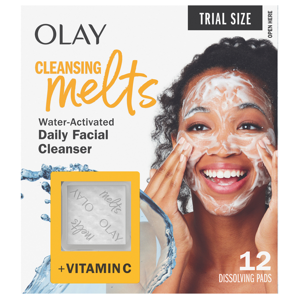 Olay Cleansing Melts + Vitamin C Face Cleanser Water-Activated Face Wash