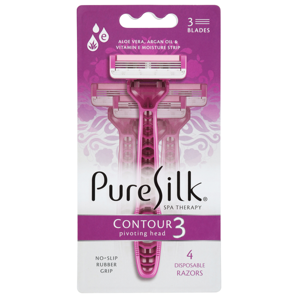 Pure Silk Contour 3 Pivoting Head Disposable Razors