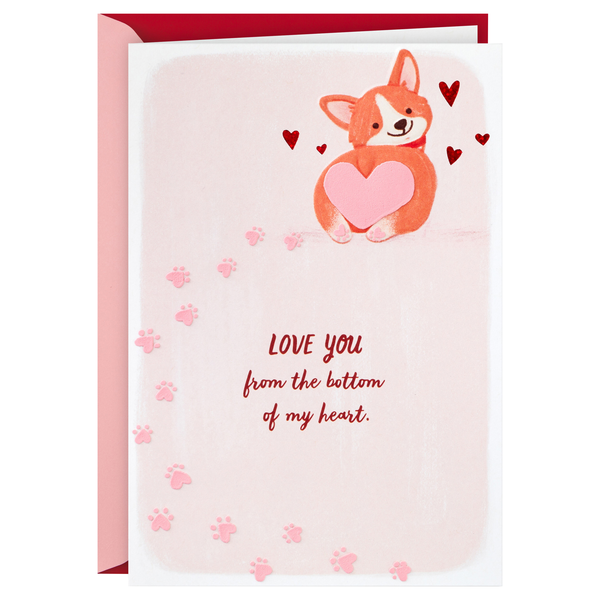 Hallmark Corgi Valentine's Day Card (Love You from the Bottom of My Heart)