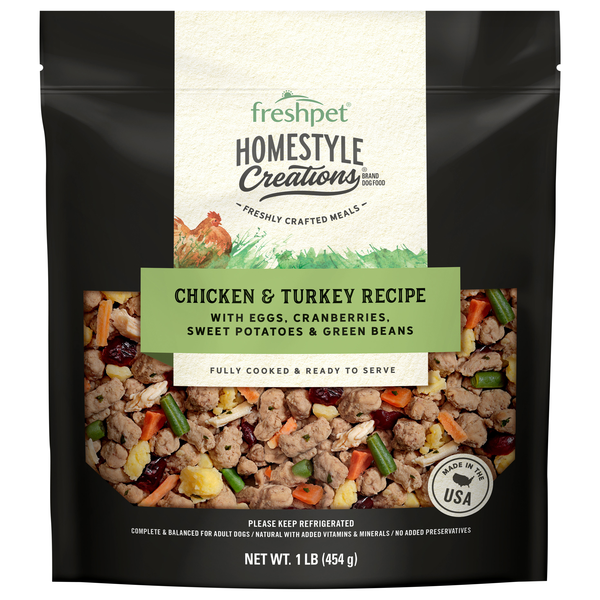 Freshpet Homestyle Creations Chicken & Turkey Recipe Dog Food Refrigerated