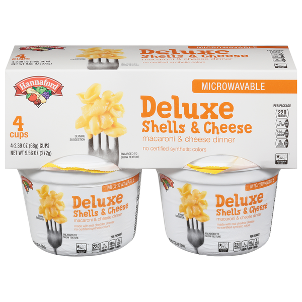 Hannaford Deluxe Shells & Cheese Cups Original - 4 ct