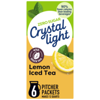 Crystal Light Sugar Free Lemon Iced Tea Mix Pitcher Packets - 6 ct