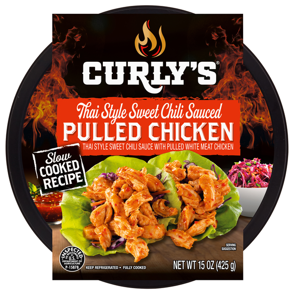 Curly's Thai Sweet Chili Sauced Pulled White Meat Chicken Refrigerated