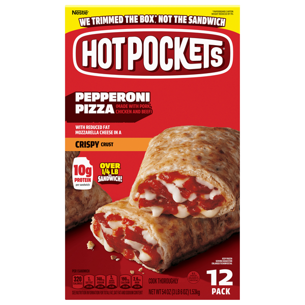 HOT POCKETS Pepperoni Pizza Crispy Crust Sandwiches - 12 ct Frozen
