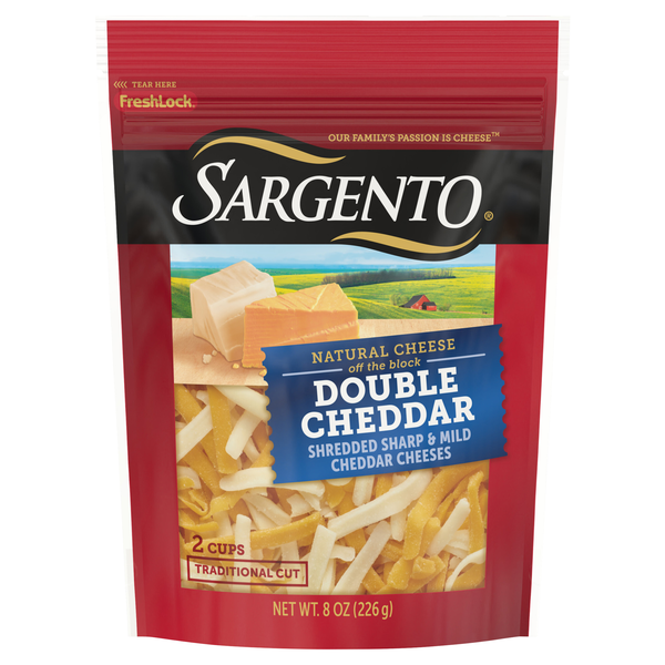 Sargento Off The Block Traditional Cut Shredded Double Cheddar Cheese