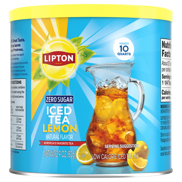 Lipton Zero Sugar Lemon Iced Tea Drink Mix