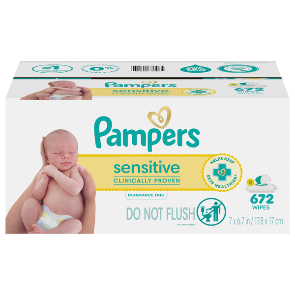 Pampers Sensitive Fragrance Free Baby Wipes Pop-Top - 8 pk