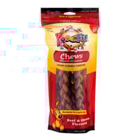 Poochie Chews Braided Retrievers Beef/Cheese M/L Rawhide Dog Treats - 5 ct
