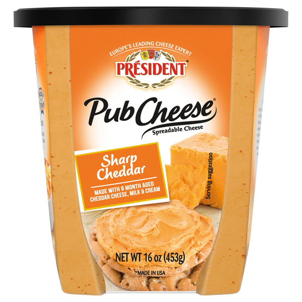 President Sharp Cheddar Pub Cheese Refrigerated