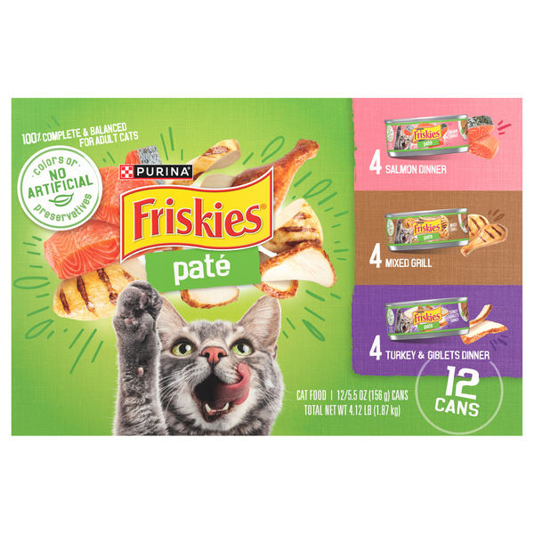 Friskies Pate Variety Pack Adult Wet Cat Food - 12 ct