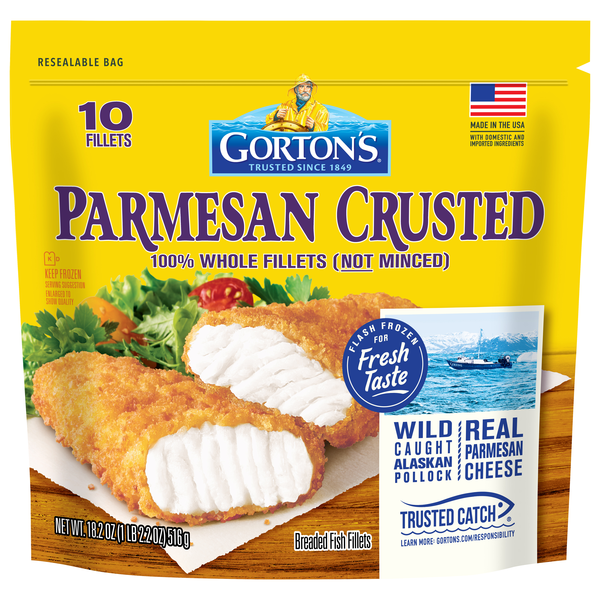 Gorton's Parmesan Crusted Breaded Fish Fillets - 10 ct Frozen