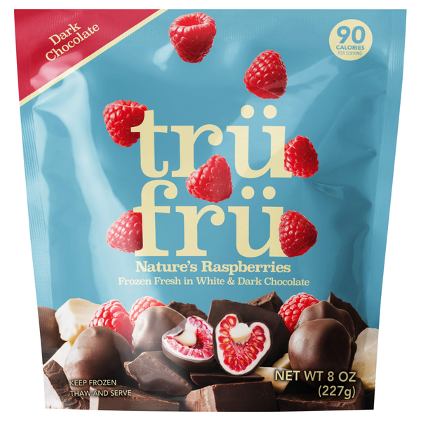 Tru Fru Nature's Raspberries in White & Dark Chocolate Frozen