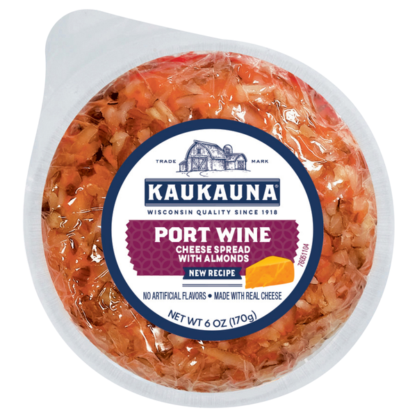 Kaukauna Port Wine Spreadable Cheese Ball with Almonds