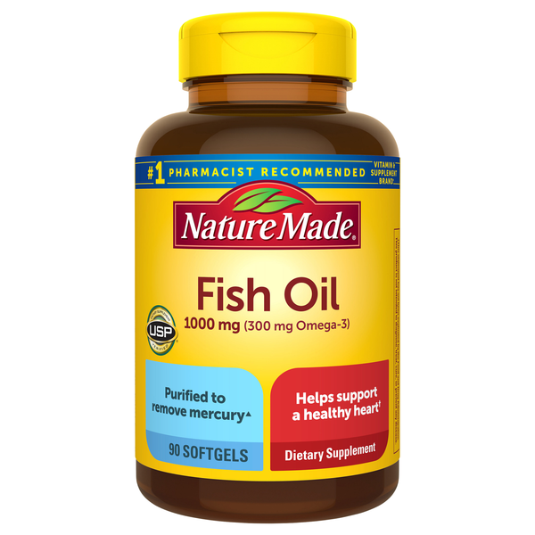 Nature Made Fish Oil 1000 mg (Omega-3 300 mg) Dietary Supplement Softgels