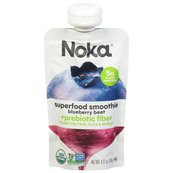 Noka Organic Blueberry Beet Superfood Smoothie + Prebiotic