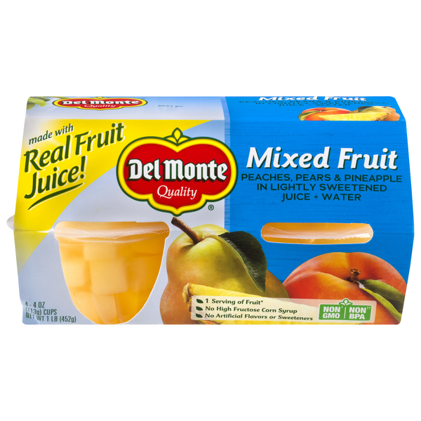 Save on Del Monte Fruit Cups Mixed Fruit in Lightly Sweetened Juice