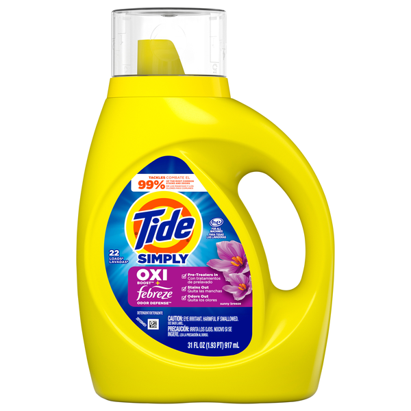 Tide Simply Oxi Boost + Febreze Sunny Breeze Scent Liquid Laundry Detergent