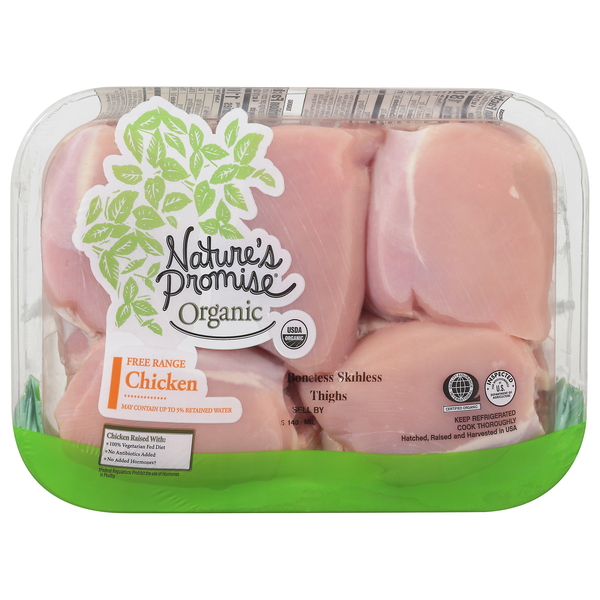 Nature's Promise Organic Boneless Skinless Free Range Chicken Thighs Fresh
