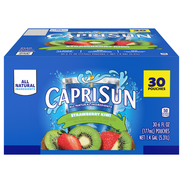 Capri Sun All Natural Strawberry Kiwi Juice Drink Pouches - 30 pk