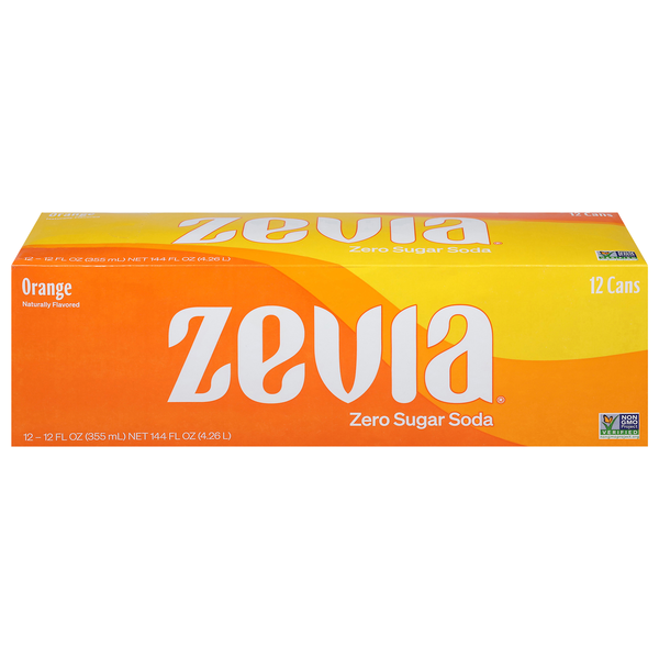 Zevia Zero Sugar Orange Soda - 12 pk