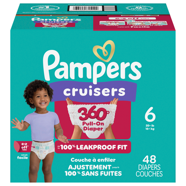 Pampers Cruisers 360 Size 6 Baby Diapers 35+ lb