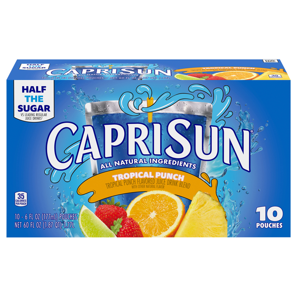 Capri Sun All Natural Tropical Punch Juice Drink Pouches - 10 pk