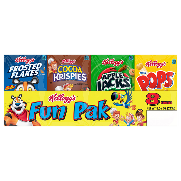 Kellogg's Fun Pak Variety Single Serve Cereal Mini Boxes - 8 ct