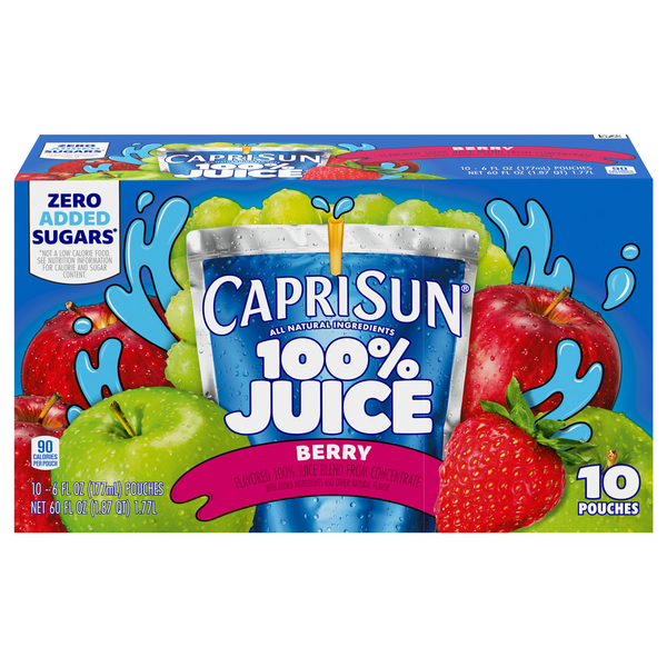 Capri Sun 100% Berry Juice Blend Drink Pouches - 10 pk