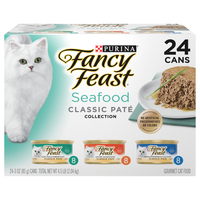 Fancy Feast Classic Pate Collection Seafood Variety Wet Cat Food - 24 ct