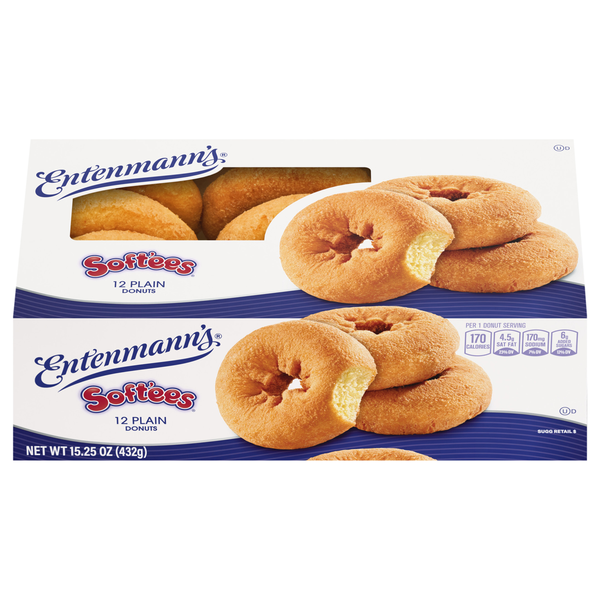 Entenmann's Soft'ees Plain Donuts - 12 ct