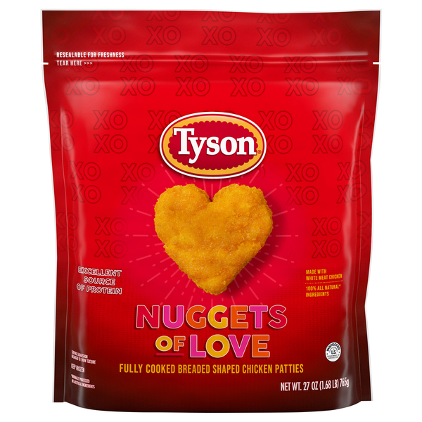 Tyson Breaded Chicken Nuggets Of Love Frozen