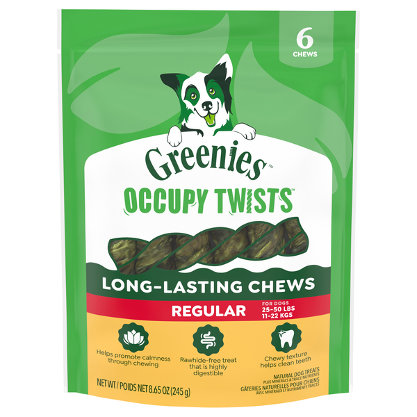 GREENIES Occupy Twists Regular Long-Lasting Dog Chews - 6 ct