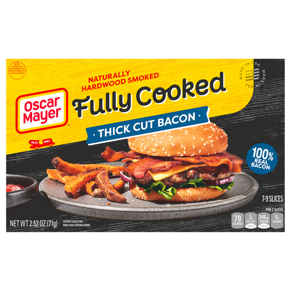 Oscar Mayer Fully Cooked Hardwood Smoked Thick Cut Bacon Slices