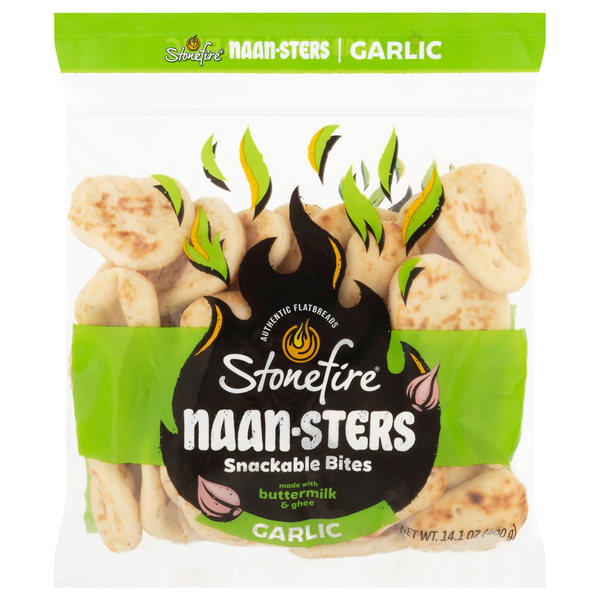 Stonefire Garlic Naan-Sters Snackable Bites