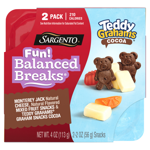 Sargento Fun! Balanced Breaks Monterey Jack Cocoa Teddy Grahams - 2 ct